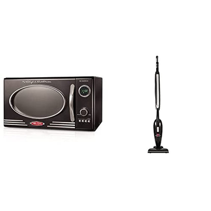 Retro Countertop Microwave Oven, 0.9 Cu. Ft. 800-Watts Cu.Ft, Black & BISSELL FeatherWeightâ Featherweight Stick Lightweight Bagless Vacuum With Crevice Tool, 2033M, Black