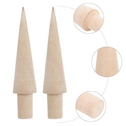  2pcs Ice Cream Cone Mold Wooden Waffle Cone Roller Waffle Roller Pastry Roll Cake Molds DIY Baking Tools