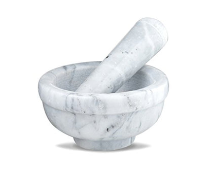  Ler Mortar And Pestle Set Marble Grey 3.75 Inches Diameter