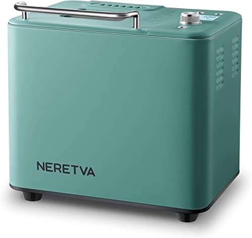  Neretva Bread Maker Machine , 20-in-1 2LB Automatic Breadmaker With Gluten Free Pizza Sourdough Setting, Digital, Programmable, 1 Hour Keep Warm, 2 Loaf Sizes, 3 Crust Colors - Receipe Booked Included (Green)