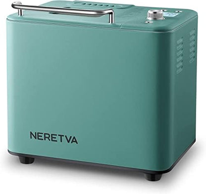  Neretva Bread Maker Machine , 20-in-1 2LB Automatic Breadmaker With Gluten Free Pizza Sourdough Setting, Digital, Programmable, 1 Hour Keep Warm, 2 Loaf Sizes, 3 Crust Colors - Receipe Booked Included (Green)