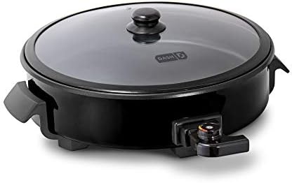 Dash Family Size Electric Skillet With 14 Inch Nonstick Surface + Recipe Book For Pizza, Burgers, Cookies, Fajitas, Breakfast & More, 20 Cup Capacity, 1400-Watt - Red