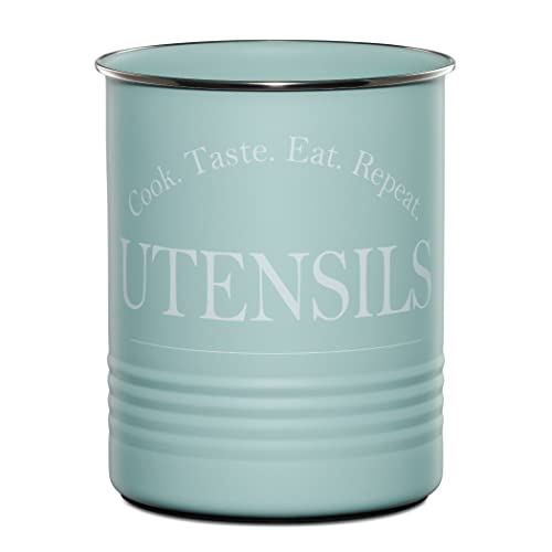  Large Kitchen Utensil Holder Organizer For Countertop, Farmhouse Storage Caddy With Stable Padded Base