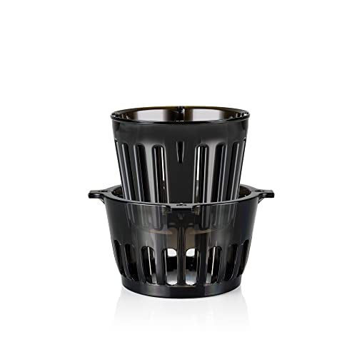  Ana 848 Easy Clean Vertical Juicer - Low Speed 43 RPM - Quiet - 15 Year Warranty Carrots Celery Wheatgrass Greens (Matte Black)