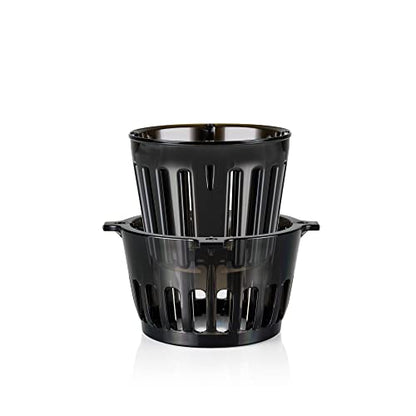  Ana 848 Easy Clean Vertical Juicer - Low Speed 43 RPM - Quiet - 15 Year Warranty Carrots Celery Wheatgrass Greens (Matte Black)