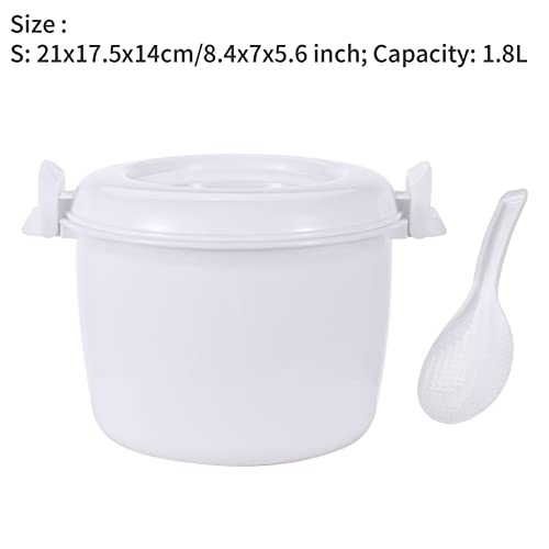  Microwave Rice Steamer Cooker With Rice Paddle Microwave Food Container White Small One Size
