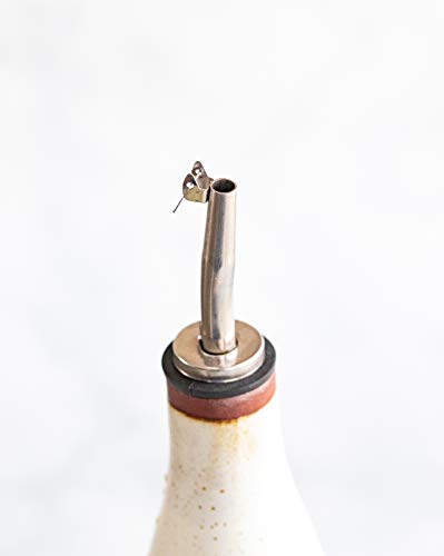  Efferson Street Ceramics - Made In USA Ceramic Olive Oil Cruet - Stoneware Vinegar Bottle - Handmade Oil Dispenser For Kitchen