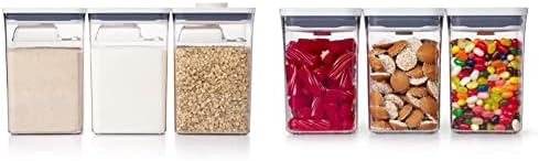 OXO Good Grips 6 Piece(3 Containers & 3 Scoops) Large Canister Set With Scoops, 4.4 Qt Each, White