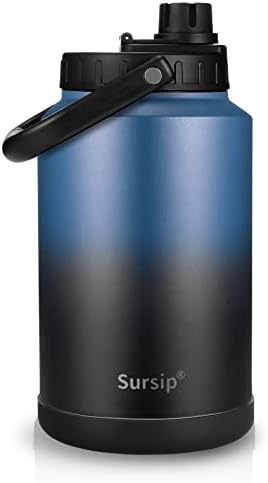  64 Oz Vacuum Insulated Water Jug,Half Gallon Stainless Steel Double Walled Water Bottle,18/8 Food-Grade Insulated Water Bottle ,Travel Drinking Water Flask-Cotton Candy