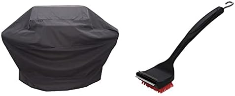  Performance Grill Cover, 3-4 Burner: Large & 8666894 Safer Replaceable Head Nylon Bristle Grill Brush With Cool Clean Technology, One Size