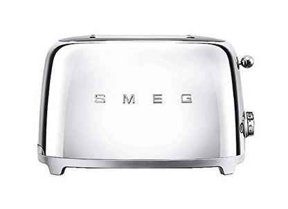 Smeg TSF01SSUS 50's Retro Style Aesthetic 2 Slice Toaster, Chrome