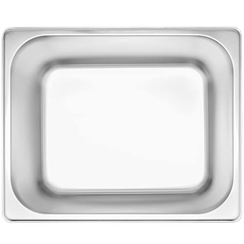  4 Pack Stainless Steel Steam Pan 1/2 Size, Anti-Jam Steam Table Pan, Hotel Pans Half Size Restaurant Buffet Trays For Catering, 6 Inch Deep