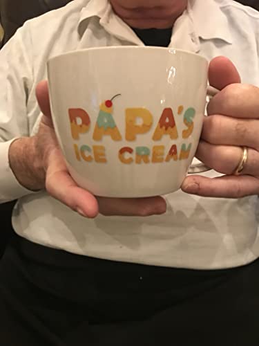  On Caffeine Gifts For Papa – Papa’s Ice Cream Bowl And Engraved Spoon Papa’s Ice Cream Shovel – Ideal Father’s Day Gift, Christmas Gift Or Birthday Gift (Papa)