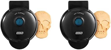 Dash Ash Mini Waffle Maker (2 Pack) For Individual Waffles Hash Browns, Keto Chaffles With Easy To Clean, Non-Stick Surfaces, 4 Inch, Halloween, Orange