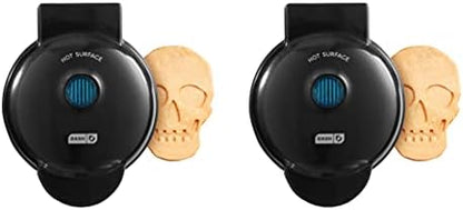Dash Ash Mini Waffle Maker (2 Pack) For Individual Waffles Hash Browns, Keto Chaffles With Easy To Clean, Non-Stick Surfaces, 4 Inch, Halloween, Orange