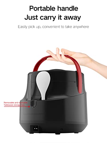  12V/24V Universal Car Rice Cooker, Portable Mini Rice Cooker, 2L Small Electric Rice Cooker And Steamer, Perfect For RV, Truck(Black)