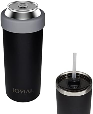  2-in-1 Stainless Steel Can Cooler Insulated For All 24&25 Oz Cans, Beer Can Cooler,seltzer Can Coozie, Can Insulator,and Work As A Iced Coffee Tumbler With Lid And Straw(Seafoam)