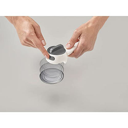 Joseph Joseph Can-Do Plus Compact Can Opener Manual Easy Twist Pull Tab Stainless Steel Portable Space-Saving, White