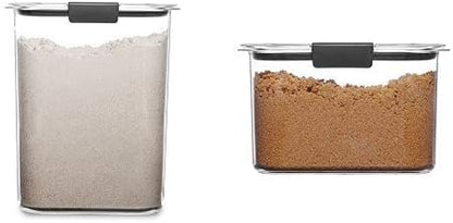 Rubbermaid Container, BPA-Free Plastic, Brilliance Pantry Airtight Food Storage, Brown Sugar (7.8 Cup) & Container, BPA-Free Plastic, Clear Brilliance Pantry Airtight Food Storage, Open Stock, 12 Cup