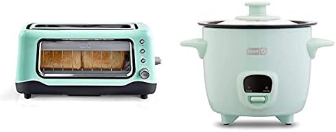 Dash Clear View Toaster: Extra Wide Slot Toaster With See Through Window - Defrost, Reheat + Auto Shut Off Feature For Bagels, Specialty Breads & Other Baked Goods - Black