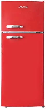 RCA RFR786-BLACK 2 Door Apartment Size Refrigerator With Freezer, 7.5 Cu. Ft, Retro Black & TOSHIBA EM131A5C-SS Countertop Microwave Oven, 1.2 Cu Ft With 12.4" Turntable, 1100W