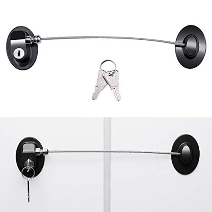  4 Pack Refrigerator Locks With 8 Keys,Child Safety Fridge Lock,Refrigerator Lock Combination,Mini Fridge Lock, File Drawer Lock, Toilet Seat Lock With Strong Adhesive By XccMe (Black)