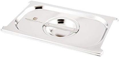  LID ONLY: Met Lux 10.25 X 6.25 Inch Steam Table Pan Lid, 1 Hotel Pan Lid - Fits 1/4 Size Steam Table Pan, Table Pan Sold Separately, Stainless Steel Steam Pan Cover, Built-In Handle - Restaurantware