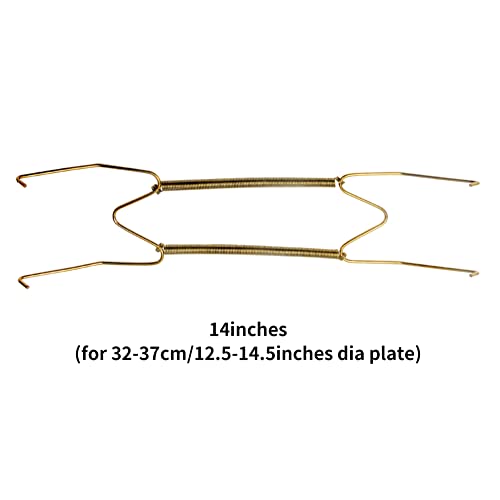  2 Pieces Wall Plate Hanger Decorative Dish Holder 8Inch/10Inch/12Inch/14Inch/16Inch Invisible Plate Dish Hanger Wall Display Hooks Home Decor (14 Inch)