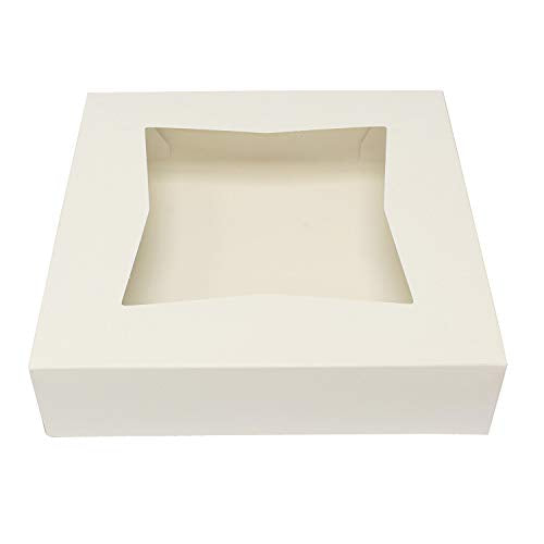  SpecialT Easy Popup Pie Boxes With Window 10x10x2.5 Inch White Bakery Boxes Pie Containers Disposable Baking Boxes 200pk
