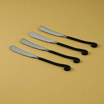  4-Piece Spreader Knife Set-Treble Clef Collection-Polished/Matte Cheese And Butter Spreading Knives