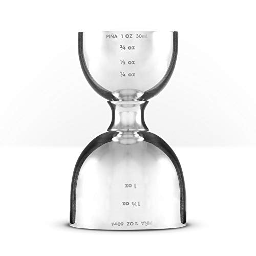  Stainless Steel Commercial 2oz. / 1oz. Bell Style Measuring Jigger Bar Tool - Mirror Polished Finish, One Jigger