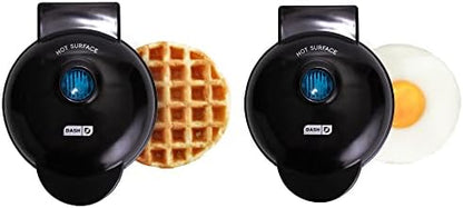Dash Mini Maker Waffle Maker + Griddle, 2-Pack Griddle + Waffle Iron - Aqua