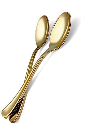  50 Piece Premium Rose Gold Plastic Forks | Extra Heavy Duty With Bright Shiny Finish | Convenient And Strong | Ludere Elegant Disposable Forks