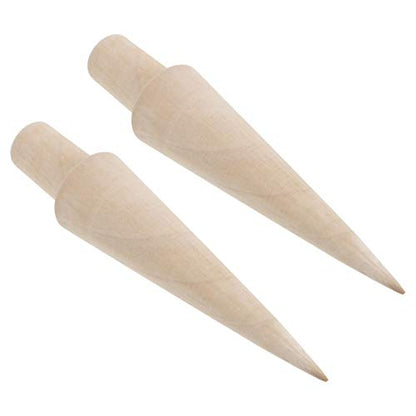  2pcs Ice Cream Cone Mold Wooden Waffle Cone Roller Waffle Roller Pastry Roll Cake Molds DIY Baking Tools