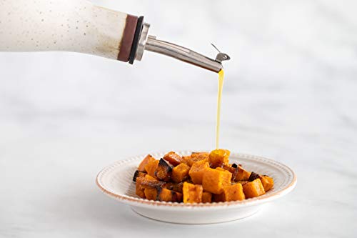  Efferson Street Ceramics - Made In USA Ceramic Olive Oil Cruet - Stoneware Vinegar Bottle - Handmade Oil Dispenser For Kitchen
