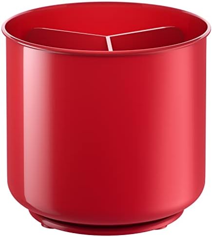 Rotating Plastic Extra Large Utensil Holder Crock With Weighted Base, Removable Divider, And Gripped Insert - Dishwasher Safe Kitchen Utensil Holder For Kitchen Counter: Cooking Black Utensil Caddy