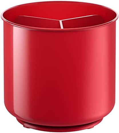  Rotating Plastic Extra Large Utensil Holder Crock With Weighted Base, Removable Divider, And Gripped Insert - Dishwasher Safe Kitchen Utensil Holder For Kitchen Counter: Cooking Black Utensil Caddy
