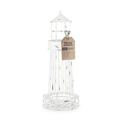  5599 Lighthouse Wine Cork Holder And Farmhouse Home Decor Kitchen Accessory, Set Of 1, White