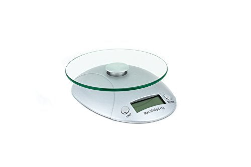  Digital Kitchen Scale With Removable Glass Tray, 7.25 X 6 X 1.5 Inches, Multicolored