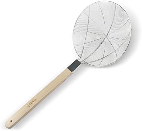  Enta Kitchen 7 Inch Fine Mesh Strainers, Premium Stainless Steel Colanders And Sifters For Baking, With Reinforced Frame And Sturdy Heat Resistant Wooden Handle, Perfect For Sift, Strain,Fried Food
