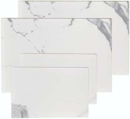  Clear Tempered Glass Cutting Board Set Of 4, Non Slip Glass Trays For Kitchen Countertop By Murrey Home, Heat Resistant, No Stain, 11.75"x15.75", 7.75"x11.75" & Round 11.75"