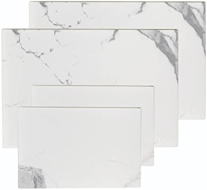  Clear Tempered Glass Cutting Board Set Of 4, Non Slip Glass Trays For Kitchen Countertop By Murrey Home, Heat Resistant, No Stain, 11.75"x15.75", 7.75"x11.75" & Round 11.75"