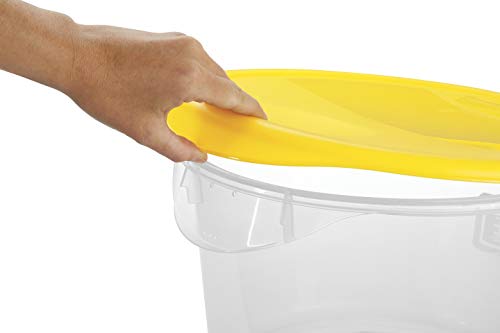 Rubbermaid Commercial Lid (Lid Only)for Round Food Storage Container, Fits 8 Qt. Containers, Yellow (FG572500YEL)