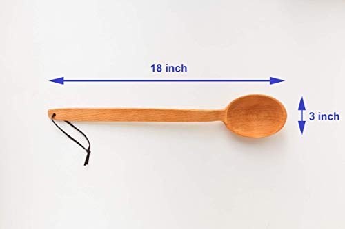  18" Large Wooden Spoon And Long Wooden Stir Paddle Bundle. Heavy Duty Wooden Spoons For Cooking In Big Pots - Brewing, Canning, Crawfish Boil, Stirring & Mixing.
