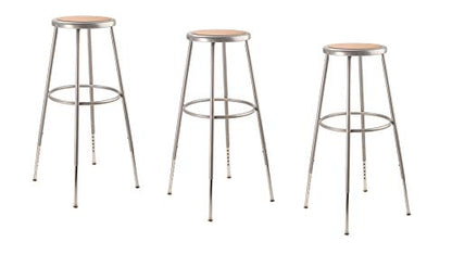  6230H-CN Steel Stool With Hardboard Seat Adjustable, 31"-39", Grey (Pack Of 3)
