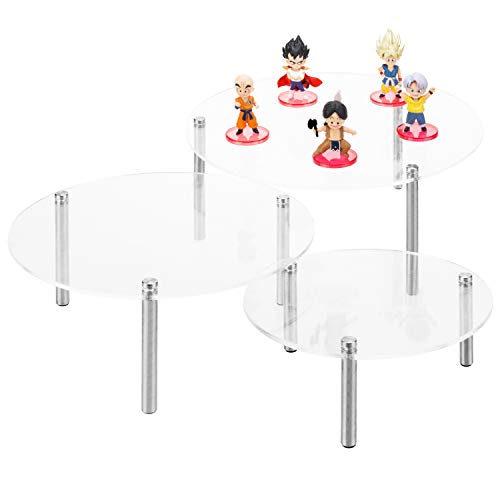  MyGift 6-Piece Set Countertop Round Clear Acrylic Server Dessert & Bakery Display Riser Stands