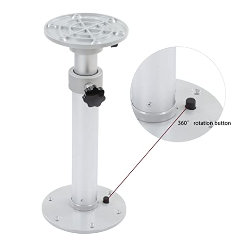  Pwshymi Table Pedestal Leg, 360° Rotatable Anodic Oxidation RV Table Base Stand Aluminum Alloy 460 To 700mm For Home For Yacht For Camper