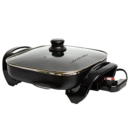  Onstick Electric Skillet 12 Inch Electric Fryer With 2 Layers Of Non-Stick Coating， Adjustable Temperature Control, Heat-Resistant Handle.