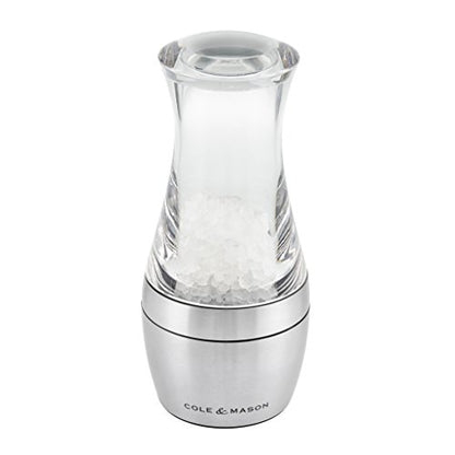 Cole & Mason 140 Mm Wishford Stemless Salt Mill, Stainless Steel, Silver, 6 X 6 X 13.5 Cm