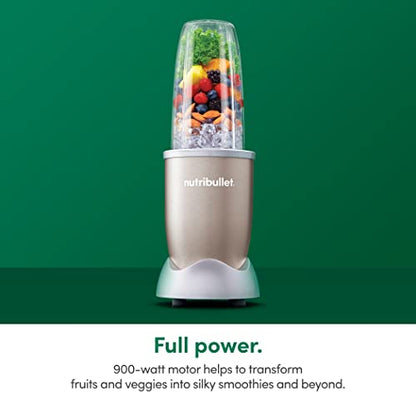 NutriBullet Pro - 13-Piece High-Speed Blender/Mixer System With Hardcover Recipe Book Included (900 Watts) Champagne, Standard
